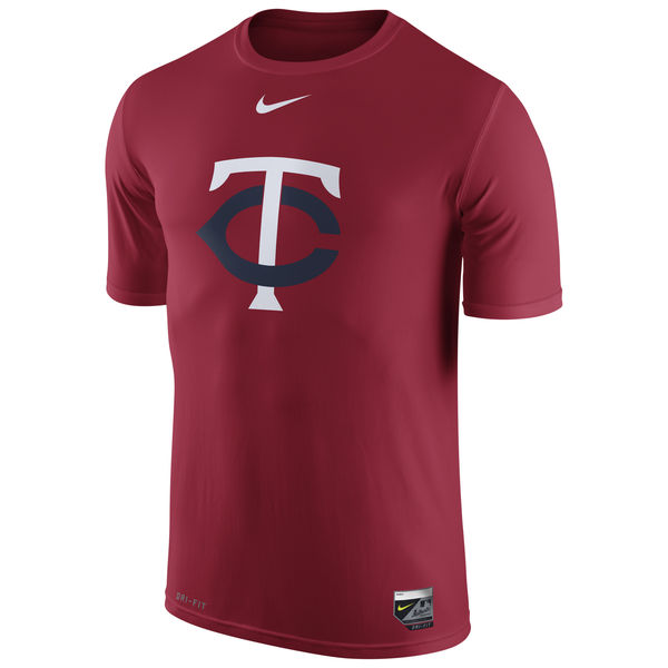 MLB Men Minnesota Twins Nike Authentic Collection Legend Logo 1.5 Performance TShirt  Red
